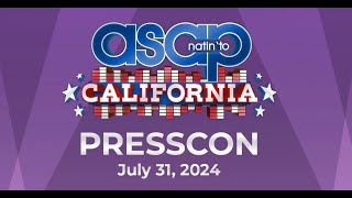 WATCH ASAP in California Press Conference July 31 2024 [upl. by Ahsha]