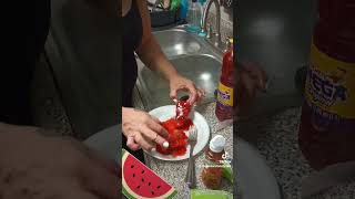 fruit rollup wrapped watermelon with chamoy and tajin [upl. by Bryant813]