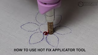 How to use Hot Fix Applicator Tool for applying Crystals Rhinestones and Studs [upl. by Yesima]