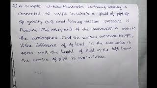 9 Manometer Problem 2Explained in simple stepsmalayalam s3FmME203CE203 Ktu  Module 1 [upl. by Yrocej258]