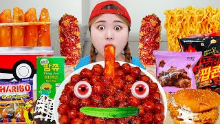 EAT FOOD WITH EMOJI ASMR Convenience Store Food DESSERT by HIU 하이유 [upl. by Shellie650]