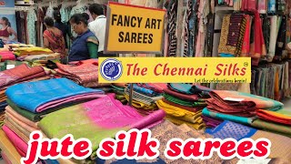 The chennai silks 👌Jute silk saree collection 🥰fancy saree collection [upl. by Eidnas836]