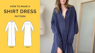 The quickest way to make a Shirt Dress pattern  Pattern cutting for fashion designers [upl. by Brunella]