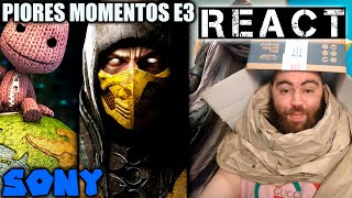 REACT OS 10 PIORES MOMENTOS DA SONY NA E3 [upl. by Eellah]