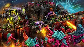 Orks vs Synthwave Tyranids Battle for KILLCHESTA Narrative WARHAMMER 40K [upl. by Evod]