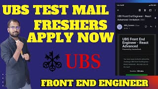 UBS TEST MAIL  Front End Developer  Zoho Latest Hiring Apply Now [upl. by Sholem444]