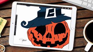 How to Draw a Pumpkin for Halloween 🎃  IPAD PRO [upl. by Atnoled545]