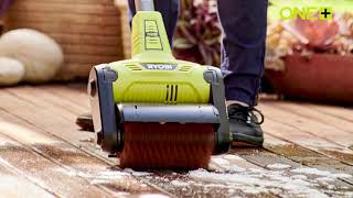 RYOBI 18V ONE Cordless Patio Cleaner With Scrubbing Brush RY18PCB [upl. by Sukramed]