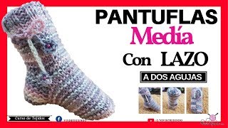 Tejiendo Calcetin Pantuflas para Niña a Dos Agujas  Cómo Tejer Medias a Palillos [upl. by Neyrb679]