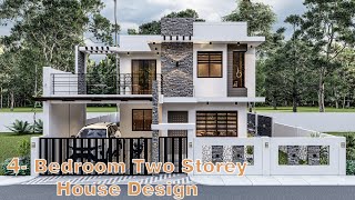 4 Bedroom Two Storey House Design with Floor Plan [upl. by Boynton769]