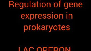 Regulation of gene expression in prokaryotes LAC OPERON [upl. by Jobye]