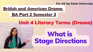 Stage Directions in literature Stage directions in drama Literary terms drama ba 3rd Semester [upl. by Nylg374]