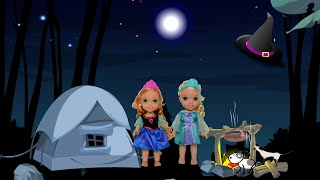 Elsa and Anna Camping Trip Mini Movie  Stories with Toys and Dolls  Toddlers  Doll Adventures [upl. by Yrag570]