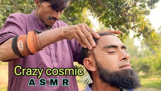 Asmr  Fast and aggressive massage  client fully satisfied only 2 dollar head and back massage [upl. by Mikey]