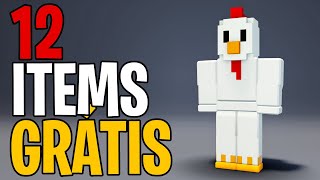 COMO PEGAR 12 ITENS GRÁTIS NO ROBLOX [upl. by Noiemad954]