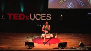 Performance Didgeridoo Agustina Mosca at TEDxUCES [upl. by Llerrej]