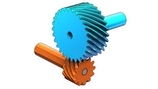 SolidWorks Tutorial 291 Crossed helical gear s screw gears [upl. by Thurmann]