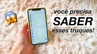 5 TRUQUES escondidos no IPHONE que você não conhece📱✨  Letícia Costa [upl. by Akirat]