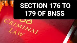 section 176 to 179 of Bhartiya Nagarik Suraksha sanhita 2023 section 176 to 179 BNSS and crpc 1973 [upl. by Eessej]