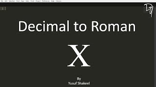 09 C  Convert number from Decimal to Roman [upl. by Lorianne]