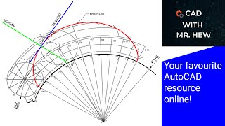 How to draw epicycloid Tangent and Normal AutoCAD Part 3 of 3 [upl. by Saturday557]