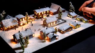 I Made a Cozy Little Christmas Village  Calm Craft Video [upl. by Marutani242]