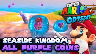 All 100 Purple Coins in Seaside Kingdom Guide  Super Mario Odyssey [upl. by Farrica]