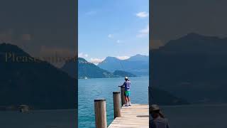 Weggis Switzerland waves beach summer relaxing travel [upl. by Joshua]