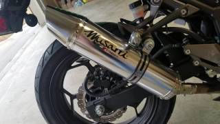 2014 kawasaki Ninja 300  Musarri Exhaust vs Stock Exhaust [upl. by Janka]