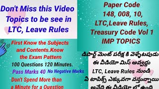 Leave RulesLTC Treasury Code Vol 1 Exam Preparation With TipsPaper Code 008148314113810578 [upl. by Grose151]