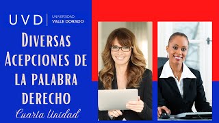 5 Introducción al Estudio del Derecho Diversas Acepciones de la palabra Derecho [upl. by Dielu]