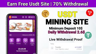 New Usdt Earning Site Usd Mining Site 2024 Best Investment Cloud Mining Usdt Earning Website Trx [upl. by Vanny]