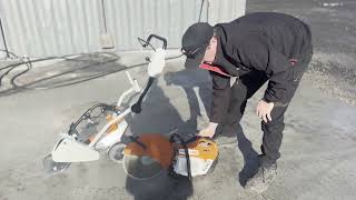 How to operate the STIHL TS420 Concrete Cutting Saw [upl. by Annayi894]