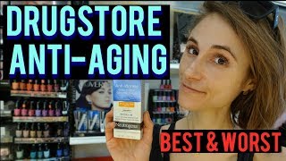 BEST amp WORST DRUGSTORE ANTIAGING SKIN CARE [upl. by Yggep953]