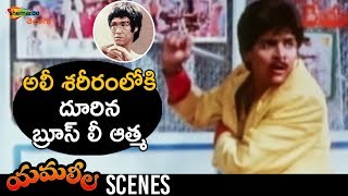 Bruce Lee Soul Enters Into Alis Body  Yamaleela Telugu Movie  Ali  Indraja  Bramhanandam [upl. by Drugi]