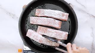 Easy Homemade Salmon Meuniere Recipe [upl. by Atteuqihc764]