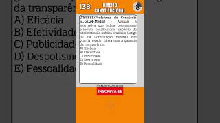 📝 138  QUESTÃO DE DIREITO CONSTITUCIONAL PARA CONCURSO shorts quiz concurso direito [upl. by Secunda148]