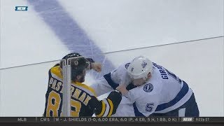 David Pastrnak gets a Gordie Howe hat trick 32918 [upl. by Rustice427]