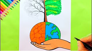 Orman Haftası Resmi Çizimi Kolay 🌳 Orman Haftası İle İlgili Resim Çizimi  World Forest Day Drawing [upl. by Tudela]