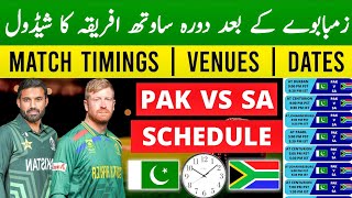 Pakistan vs South Africa 2024 Series Schedule  Match Timings  Venues  Dates [upl. by Eiclehc]