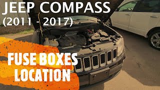 Jeep Compass  FUSE BOX LOCATION 2011  2017 [upl. by Bartel690]