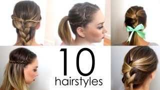 10 Quick amp Easy Everyday Hairstyles in 5 minutes [upl. by Enimzaj515]