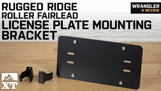 Jeep Wrangler Rugged Ridge Roller Fairlead License Plate Mounting Bracket Review amp Install [upl. by Lyontine]