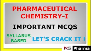 PHARMACY IMPORTANT MCQS OF PHARMACEUTICAL CHEMISTRY 1 [upl. by Verdha]