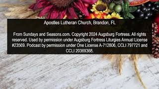 Apostles Lutheran Church Worship Services on November 3rd All Saints Sunday [upl. by Basir]