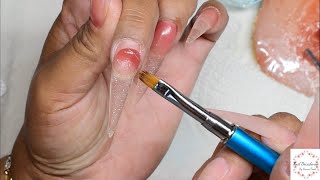 Can You Infill Acrylic with AcrygelPolygel  Detailed Filing Methods for Stiletto Shaped Nails [upl. by Akem]