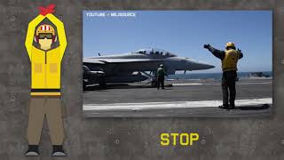 Aircraft Carriers Crew hand signals explained  preflight and launch [upl. by Nnylak536]