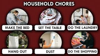 Household Chores Vocabulary  Learn English with Visuals amp Examples [upl. by Anitsuj]