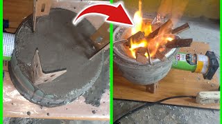 New idea how to make a firewood stove with a fanSmokeless [upl. by Haodnanehs]