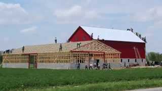 Ohio Amish Barn Raising  May 13th 2014 in 3 Minutes and 30 seconds [upl. by Elianora]